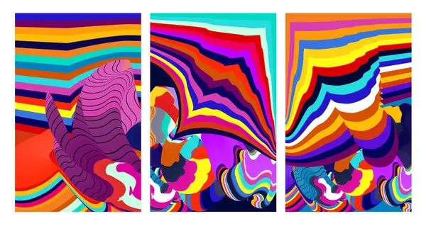 Vector Colorful Abstract Psychedelic Liquid Fluid Background Pattern 2024 Design — Stock Vector
