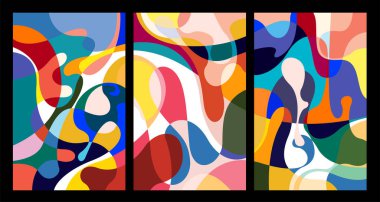 Vektör renkli soyut psikedelik sıvı ve akışkan arka plan tasarımı