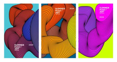 2024 Yaz Sanat ve Müzik Festivali için Vektör Renkli Soyut Akışkan Arkaplan Tasarımı