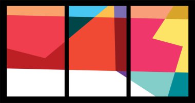 2024 Yazı için vektör renkli soyut geometrik poster Tasarım