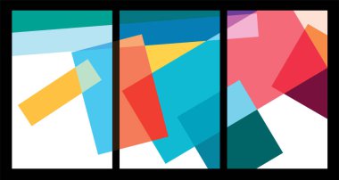 2024 Yazı için vektör renkli soyut geometrik poster Tasarım