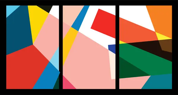 2024 Yazı Için Vektör Renkli Soyut Geometrik Poster Tasarım — Stok Vektör