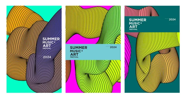 Vector Kleurrijke Abstracte Vloeibare Achtergrond Voor Summer Art Music Festival Stockvector