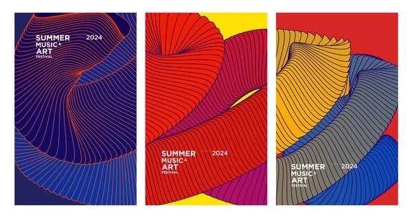 Vector Kleurrijke Abstracte Vloeibare Achtergrond Voor Summer Art Music Festival Rechtenvrije Stockillustraties
