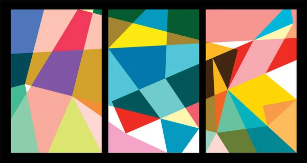 2024年夏矢量彩色抽象几何海报设计 免版税图库插图