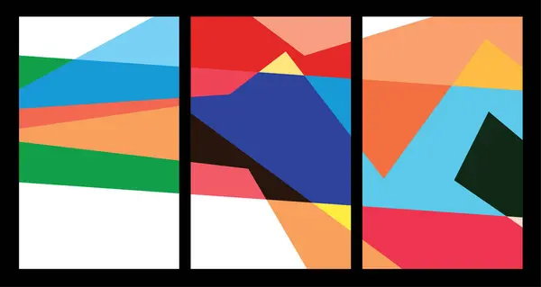 2024 디자인에 다채로운 기하학적 포스터 로열티 프리 스톡 벡터
