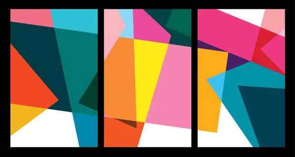 Vector Kleurrijke Abstracte Geometrische Poster Voor Zomer 2024 Design Vectorbeelden