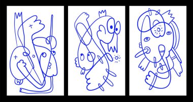 Vektör Soyut Çocuklar Yaz Boyama Kitabı Tasarımı için Çizim Çizimi