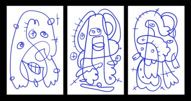 Vektör Soyut Çocuklar Yaz Boyama Kitabı Tasarımı için Çizim Çizimi