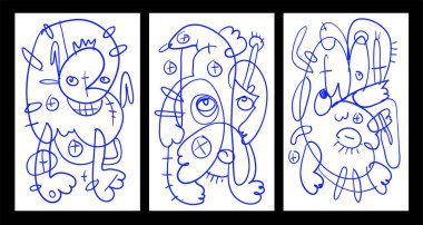 Vektör Soyut Çocuklar Yaz Boyama Kitabı Tasarımı için Çizim Çizimi