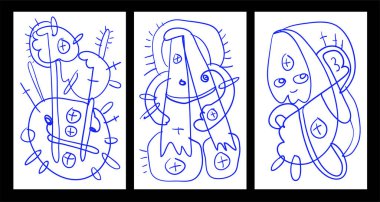 Vektör Soyut Çocuklar Yaz Boyama Kitabı Tasarımı için Çizim Çizimi