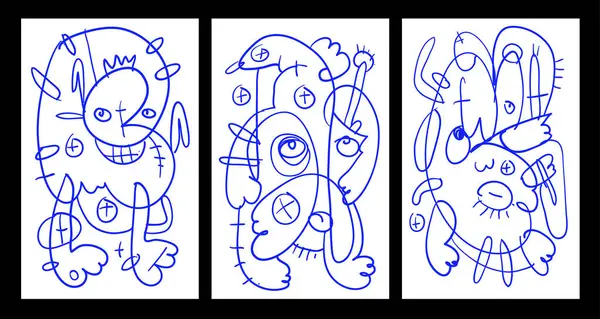 Vektör Soyut Çocuklar Yaz Boyama Kitabı Tasarımı için Çizim Çizimi