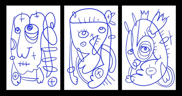 Vektör Soyut Çocuklar Yaz Boyama Kitabı Tasarımı için Çizim Çizimi