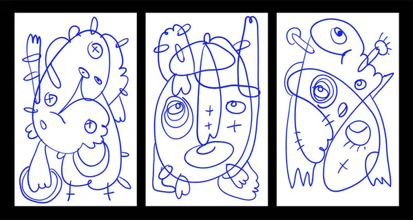 Vektör Soyut Çocuklar Yaz Boyama Kitabı Tasarımı için Çizim Çizimi