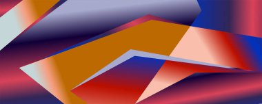 Teknoloji ve bilim tasarımları için soyut Geometrik mavi, pembe ve renkli metalik arkaplan