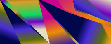 İş ve teknoloji için soyut Geometrik mavi, yeşil ve renkli geçmişe dönük gelecek tasarımı