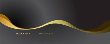 Altın dalga renginde soyut siyah gri arkaplan. Modern geometrik arkaplan
