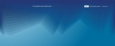 3D mavi ve yeşil geometrik arkaplan, dalga şekli dekorasyonuyla karanlık uzayda üst üste biner. Pankart ve pankart için minimalist modern grafik tasarım ögesi kesme biçimi konsepti