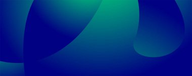 Üç boyutlu mavi ve yeşil geometrik sıvı soyut arkaplan. Pankart veya broşür kapağı tasarımı için minimalist modern grafik tasarımı ögesi kesme biçimi konsepti