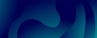 Üç boyutlu mavi ve yeşil geometrik sıvı soyut arkaplan. Pankart veya broşür kapağı tasarımı için minimalist modern grafik tasarımı ögesi kesme biçimi konsepti