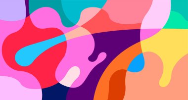 Yaz tatili parti tasarımı için renkli soyut sıvı ve sıvı düz arkaplan