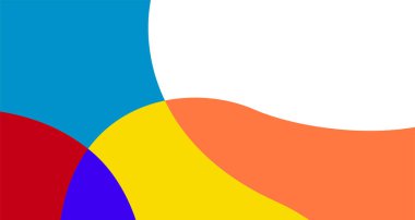 Yaz tasarımı için minimalist düz renkli sıvı geometrik soyut arkaplan