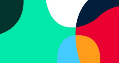 Yaz tasarımı için minimalist düz renkli sıvı geometrik soyut arkaplan