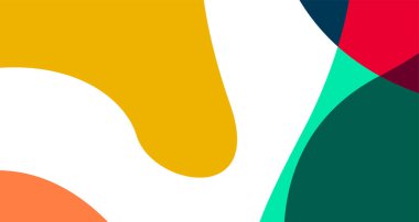 Yaz tasarımı için minimalist düz renkli sıvı geometrik soyut arkaplan