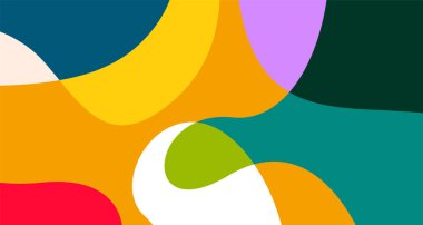 Yaz tasarımı için minimalist düz renkli sıvı geometrik soyut arkaplan