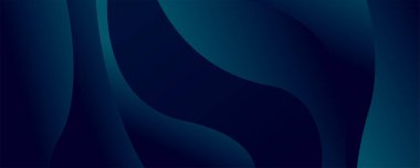 Üç boyutlu mavi geometrik sıvı soyut arkaplan. Bir pankart veya broşür kapağı tasarımı için minimalist modern grafik tasarımı ögesi kesme biçimi konsepti