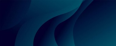 Üç boyutlu mavi geometrik sıvı soyut arkaplan. Bir pankart veya broşür kapağı tasarımı için minimalist modern grafik tasarımı ögesi kesme biçimi konsepti