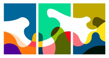 Sancak şablonu tasarımı için vektör çizimi renkli sıvı ve sıvı soyut