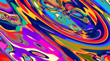 Yaz tatili müzik partisi için renkli soyut akışkan ve psikedelik arka plan