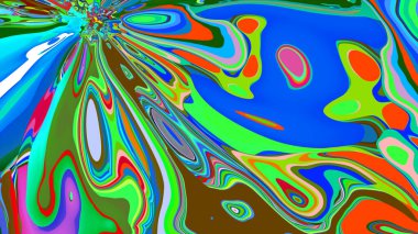 Yaz tatili müzik partisi için renkli soyut akışkan ve psikedelik arka plan