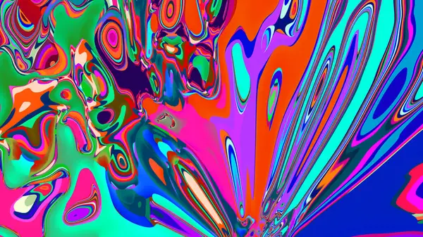 Yaz tatili müzik partisi için renkli soyut akışkan ve psikedelik arka plan