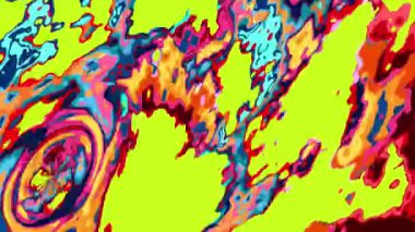 Yaz Müziği için Renkli Sıvı ve Psikedelik Hareketi Grafik Görüntü Canlandırma Arkaplanı