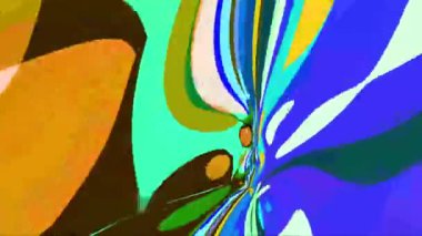 Akışkan sanat videosu, renkli dalgalarla soyut. Sıvı boya arka planda sıçramalar ve girdaplarla karışıyor.