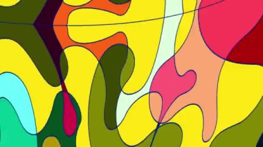 Yaz Müziği için Renkli Sıvı ve Psikedelik Hareketi Grafik Görüntü Canlandırma Arkaplanı