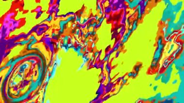 Yaz Müziği için Renkli Sıvı ve Psikedelik Hareketi Grafik Görüntü Canlandırma Arkaplanı