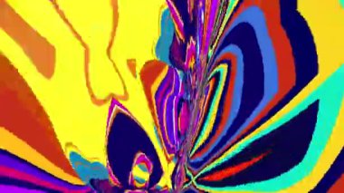 Akışkan sanat videosu, renkli dalgalarla soyut. Sıvı boya arka planla renkli sıçramaları karıştırır