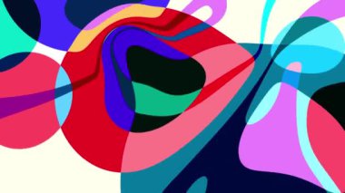 Akışkan sanat videosu, renkli dalgalarla soyut. Sıvı boya arka planla renkli sıçramaları karıştırır