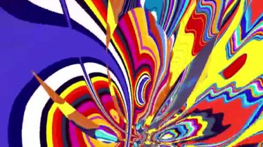 Akışkan sanat videosu, renkli dalgalarla soyut. Sıvı boya arka planla renkli sıçramaları karıştırır