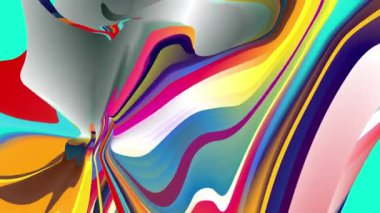 Yaz Müziği için Renkli Sıvı ve Psikedelik Hareketi Grafik Görüntü Canlandırma Arkaplanı
