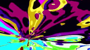 Yaz Müziği için Renkli Sıvı ve Psikedelik Hareketi Grafik Görüntü Canlandırma Arkaplanı