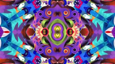 Müzik için renkli soyut arka plan, yaz müzik festivali için psikedelik kaleydoskop videosu