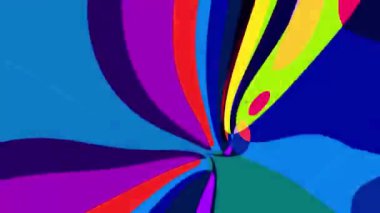 Akışkan sanat videosu, renkli dalgalarla soyut. Sıvı boya arka planda sıçramalar ve girdaplarla karışıyor.