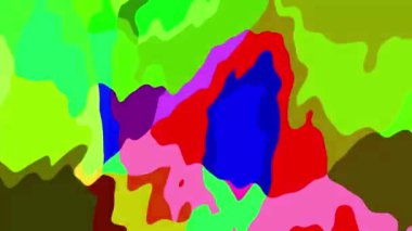 Akışkan sanat videosu, renkli dalgalarla soyut. Sıvı boya arka planla renkli sıçramaları karıştırır