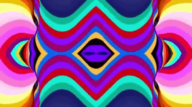 Müzik için renkli soyut arka plan, yaz müzik festivali için psikedelik kaleydoskop videosu