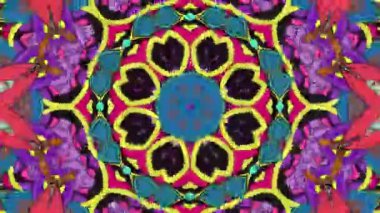 Müzik için renkli soyut arka plan, yaz müzik festivali için psikedelik kaleydoskop videosu