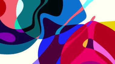 Akışkan sanat videosu, renkli dalgalarla soyut. Sıvı boya arka planla renkli sıçramaları karıştırır